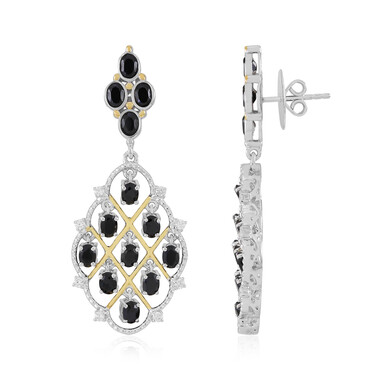 Schwarzer Spinell-Silberohrringe (Dallas Prince Designs)