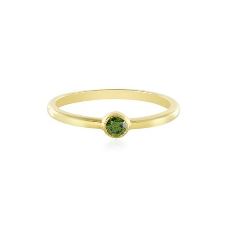 Anillo en plata con Diamante verde SI2