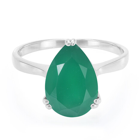 Anello in argento con Calcedonio Verde