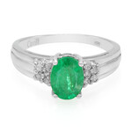 Zilveren ring met een Bahia-smaragd