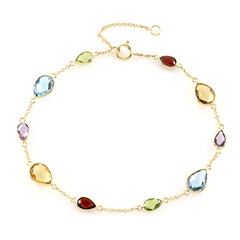 9K Sky Blue Topaz Gold Bracelet