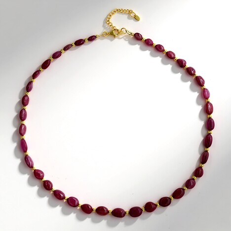 Collana in argento con Zaffiro Rosa del Madagascar