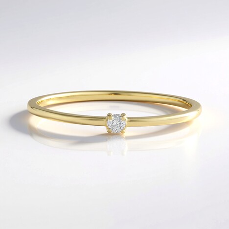 Anello in oro con Diamante I3 (H) (de Melo Gold)