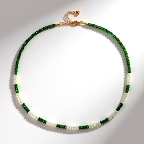 Collana in argento con Diopside Russo