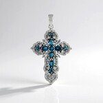 Ciondolo in argento con Cianite Blu Foglia di Tè
