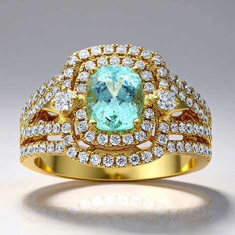 Anello in oro con Tormalina Paraíba (CIRARI)