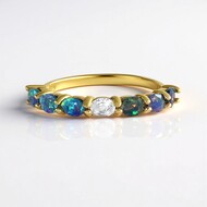 Zilveren ring met Mezezo opalen