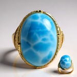 Anello in oro con Larimar
