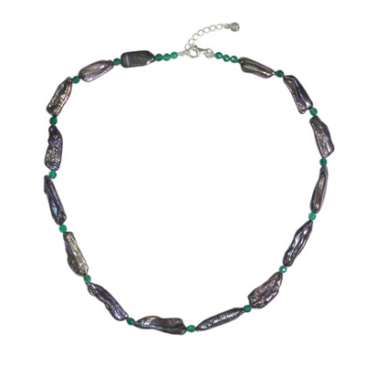 Collier en argent et Perle de Keshi mystique (TPC)