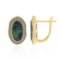 18K Lightning Ridge Black Opal Gold Earrings (de Melo)