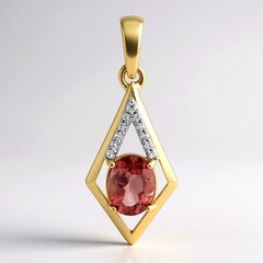 Ciondolo in oro con Apatite Rossa
