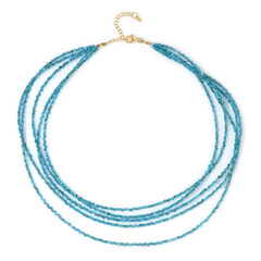 Collar en plata con Apatita azul neón