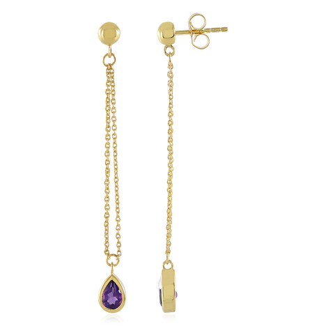 Pendientes en plata con Amatista de Zambia