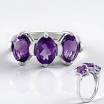 Anello in argento con Ametista Zambiana