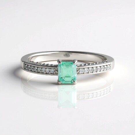 Anello in argento con Smeraldo Color Paraiba