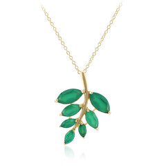 Collar en plata con Ágata verde