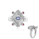 Anello in argento con Zaffiro Ceylon Blu (non riscaldato)