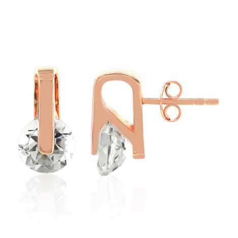 Weißer Topas-Silberohrringe