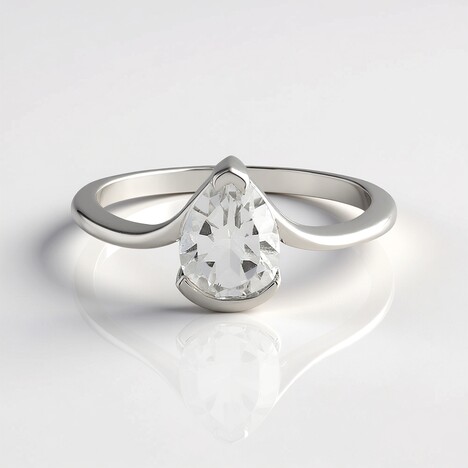 Anello in argento con Topazio Bianco