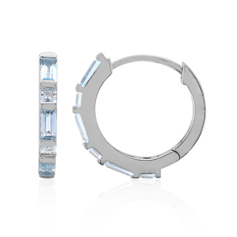 Himmelblauer Topas-Silberohrringe