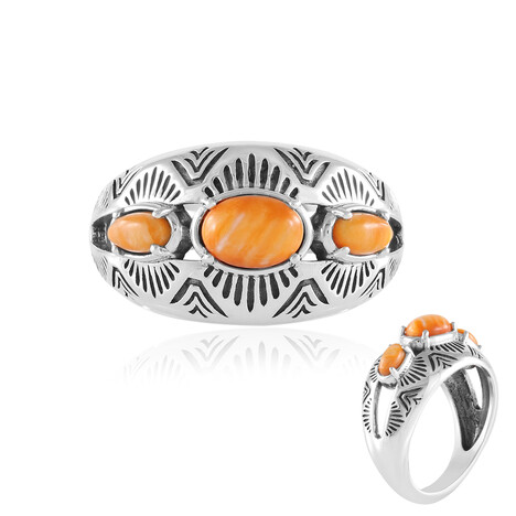 Anello in argento con Conchiglia di Ostrica Spinosa Arancione (Desert Chic)