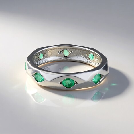 Anello in argento con Smeraldo Russo (de Melo Essence)
