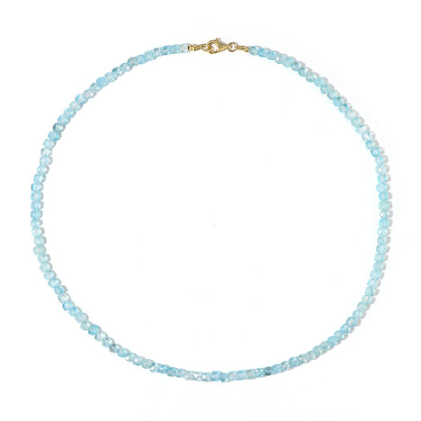 Zilveren halsketting met hemel-blauwe topaasstenen