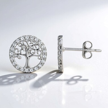 Pendientes en plata con Topacio blanco