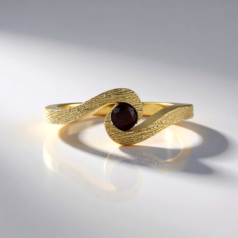 Anello in oro con Diamante Rosso I2 (de Melo)