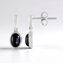 Orecchini in argento con Diopside Stellato d'India