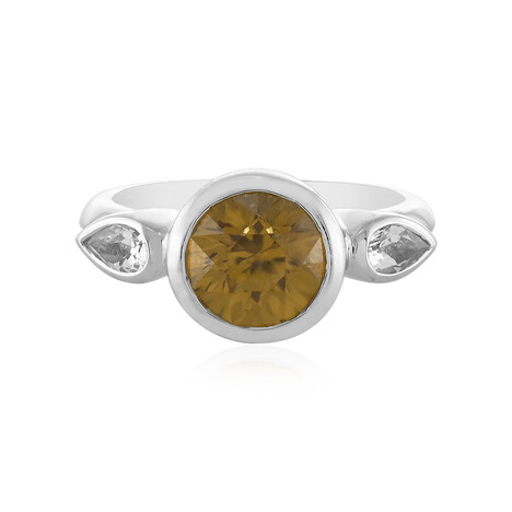 Anillo en plata con Zircón amarillo