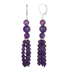 Sambia-Amethyst-Silberohrringe