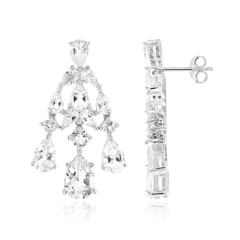 Orecchini in argento con Topazio Bianco