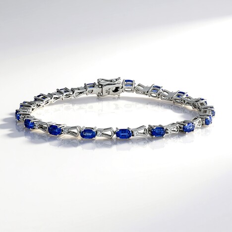 Bracciale in argento con Cianite del Nepal