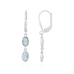 Boucles d'oreilles en argent et Topaze bleu ciel