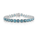 Bracciale in argento con Fluorite Blu Caraibico