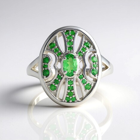 Anello in argento con Tsavorite della Tanzania