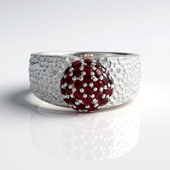 Anello in argento con Spinello Rosso (de Melo Essence)