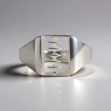 Anello in argento con Quarzo Bianco