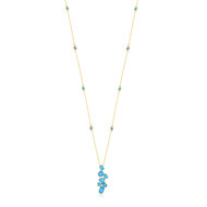 Neonblauer Apatit-Silbercollier