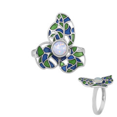 Anillo en plata con Ópalo de Welo (Adela Silber)