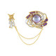 Broche en argent et Perle de Mabé pourpre (Gems en Vogue)