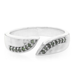 Anillo en plata con Diamante verde esmeralda