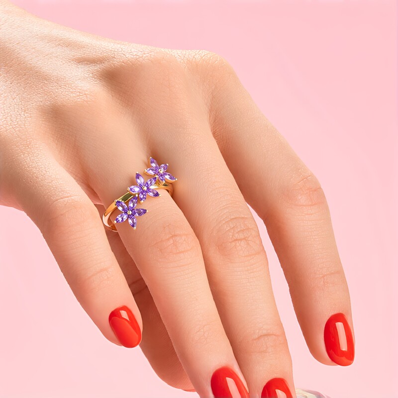 Tansanit-Goldring (de Melo Gold)