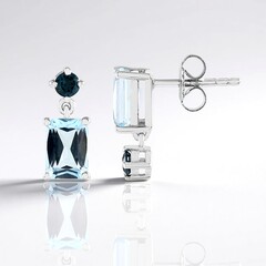 Orecchini in argento con Topazio Blu Cielo