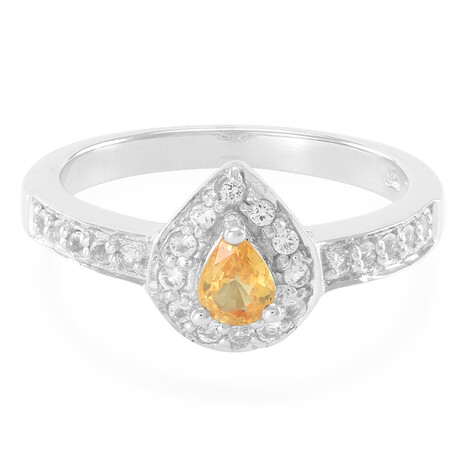 Gelber Saphir-Silberring