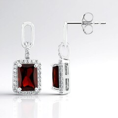 Orecchini in argento con Granato