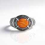 Anello in argento con Conchiglia di Ostrica Spinosa Arancione (Desert Chic)