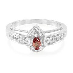 Bague en argent et Saphir orange