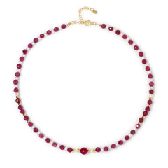 Collar en plata con Ágata rosa (Riya)